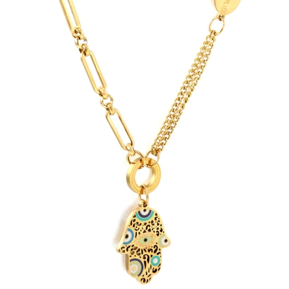 17.4*23.6mm palm with mixed color oil drop - Picture 2 of 4